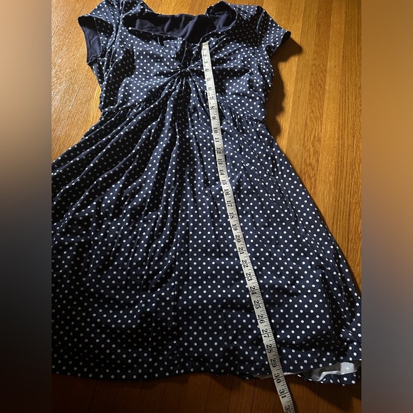 Garnet Hill Navy Blue & White Nautical/ Retro-Inspired Dress, Size 16, NWOT - Picture 2 of 9